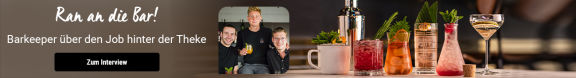 Foto von drei Barkeepern und Cocktailgläsern