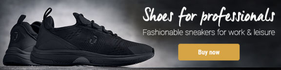 Landscape Banner für Kampagne modische Sneaker und Arbeitsschuhe