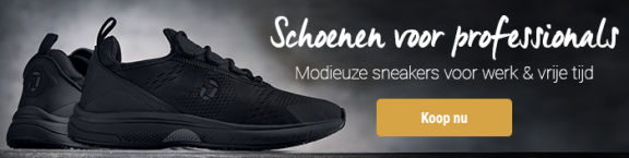 Landschap banner voor campagne modieuze sneakers en werkschoenen