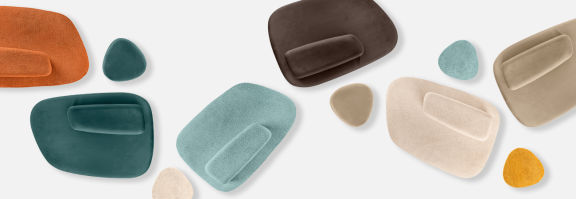 Verschiedenen Sofas Norsk in verschiedenen Farben und Stoffen von oben
