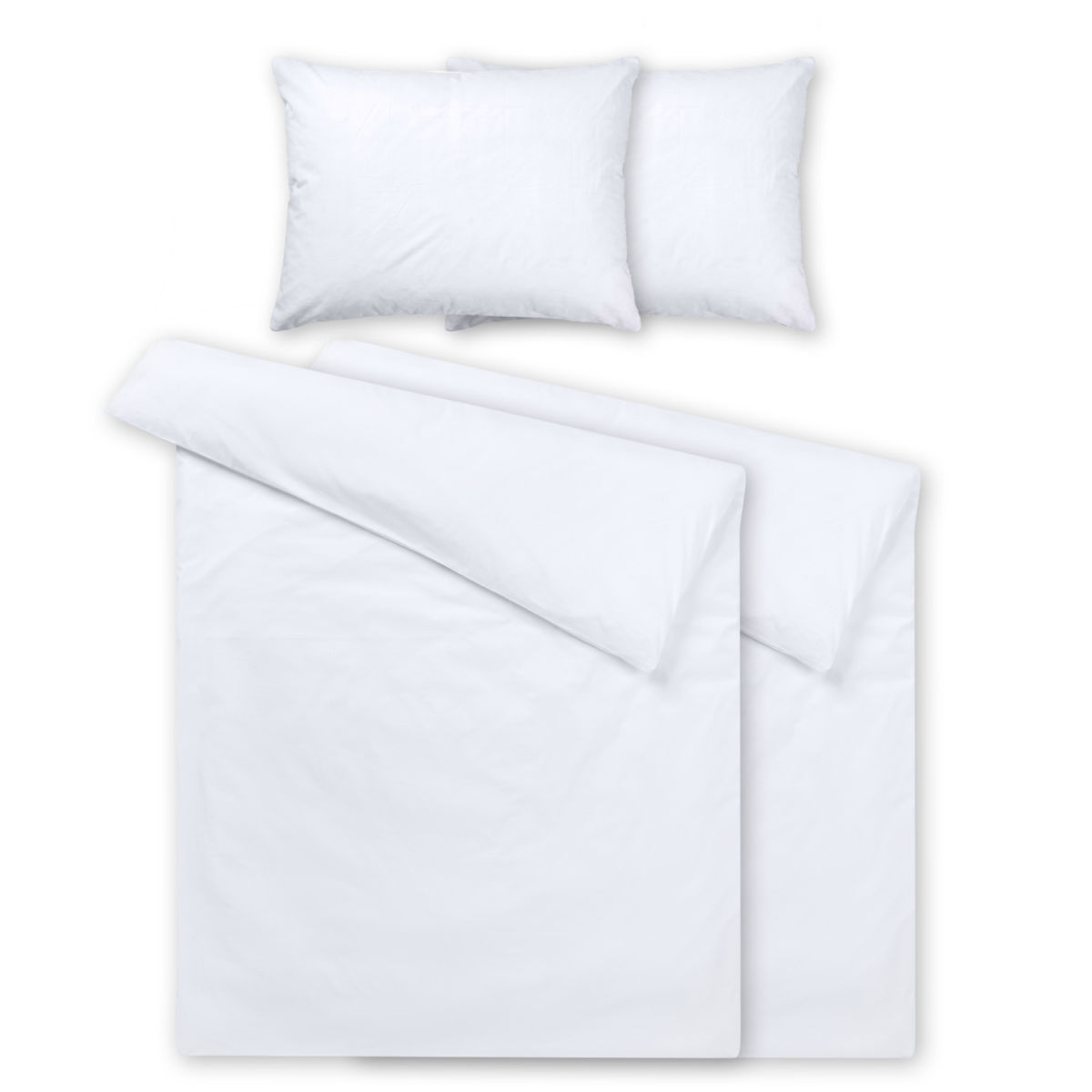 PULSIVA Bettwäsche-Set Parma 140x200 cm (BxL), 70x90 cm (LxB); weiß; 2 Set(s) / Pack