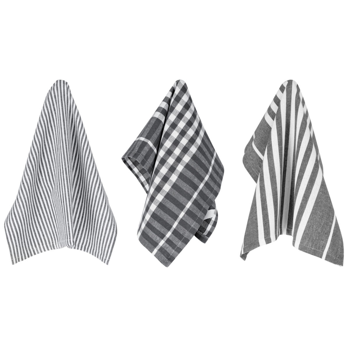 PULSIVA Geschirrtücher Jena 40x60 cm (BxL); grau/weiß; 3 Stück / Pack