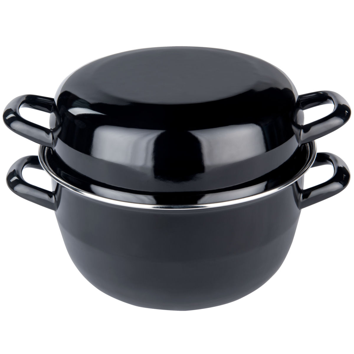 APS Muscheltopf 0.9 l, 13.5x9 cm (ØxH); schwarz; rund