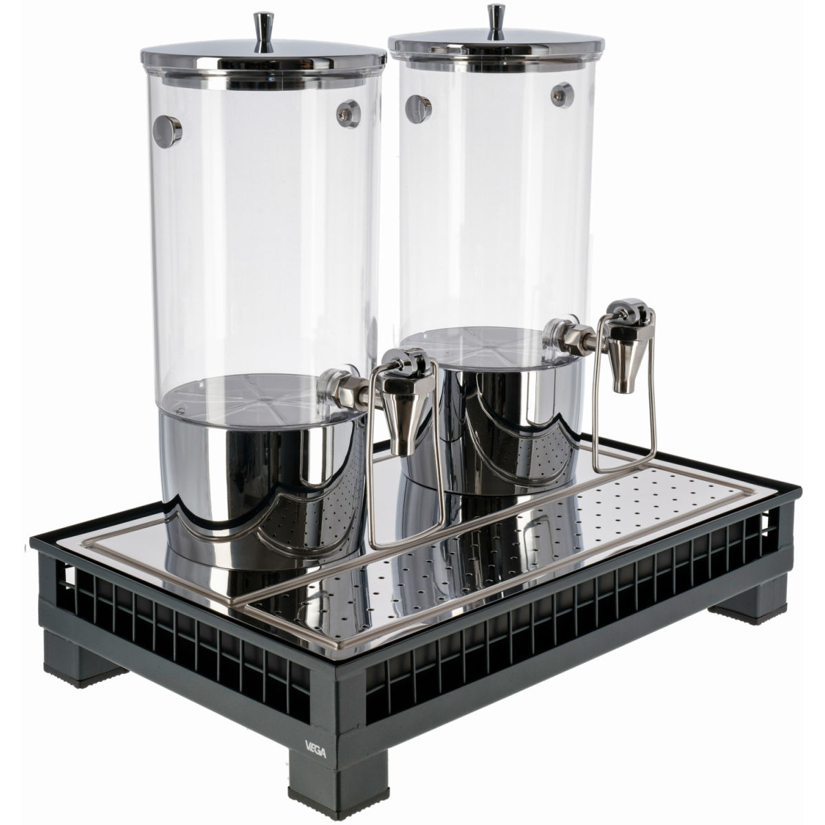 Distributore di succhi Portland doppio 1/1 VEGA; 55.4x35.2x53 cm (LxLxH); antracite/trasparente