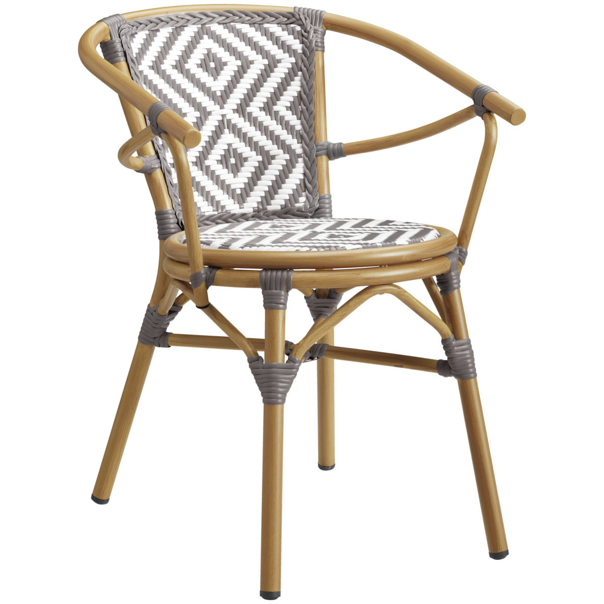 Sedia Estilo VEGA; 59x63x76 cm (LxPxH); seduta grigio, struttura marrone; 2 pz. / confezione