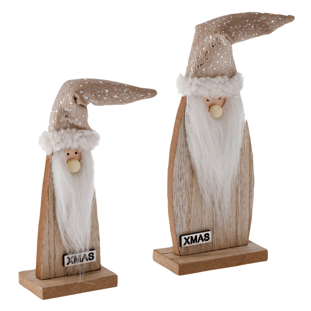 Set Babbo Natale Vahide 2 pz. VEGA; 7.5x4x20 cm (LxPxH); marrone/bianco