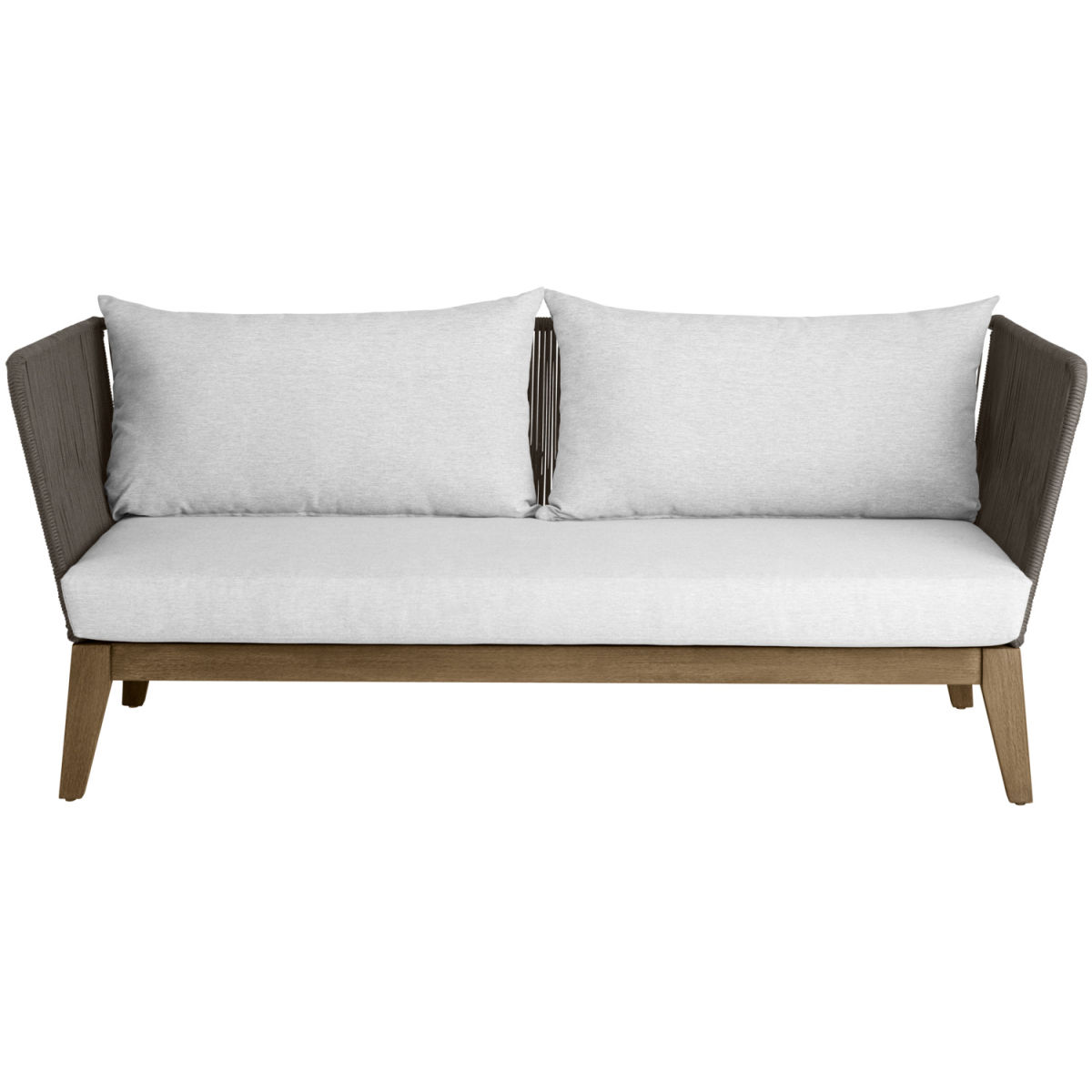 VEGA Outdoor Sofa Ventura 3-Sitzer 169x78x72 cm (BxTxH); Sitz hellgrau, Gestell braun