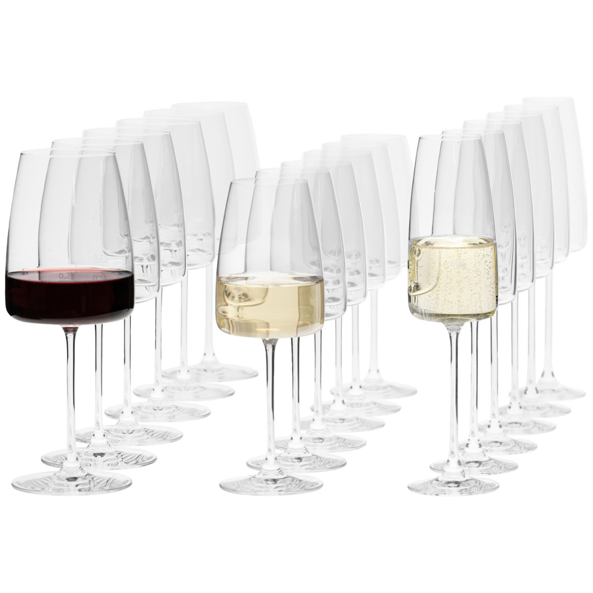 Set bicchieri in cristallo Lotta 18 pezzi VEGA; 670ml, 6.8x24 cm (ØxH); trasparente