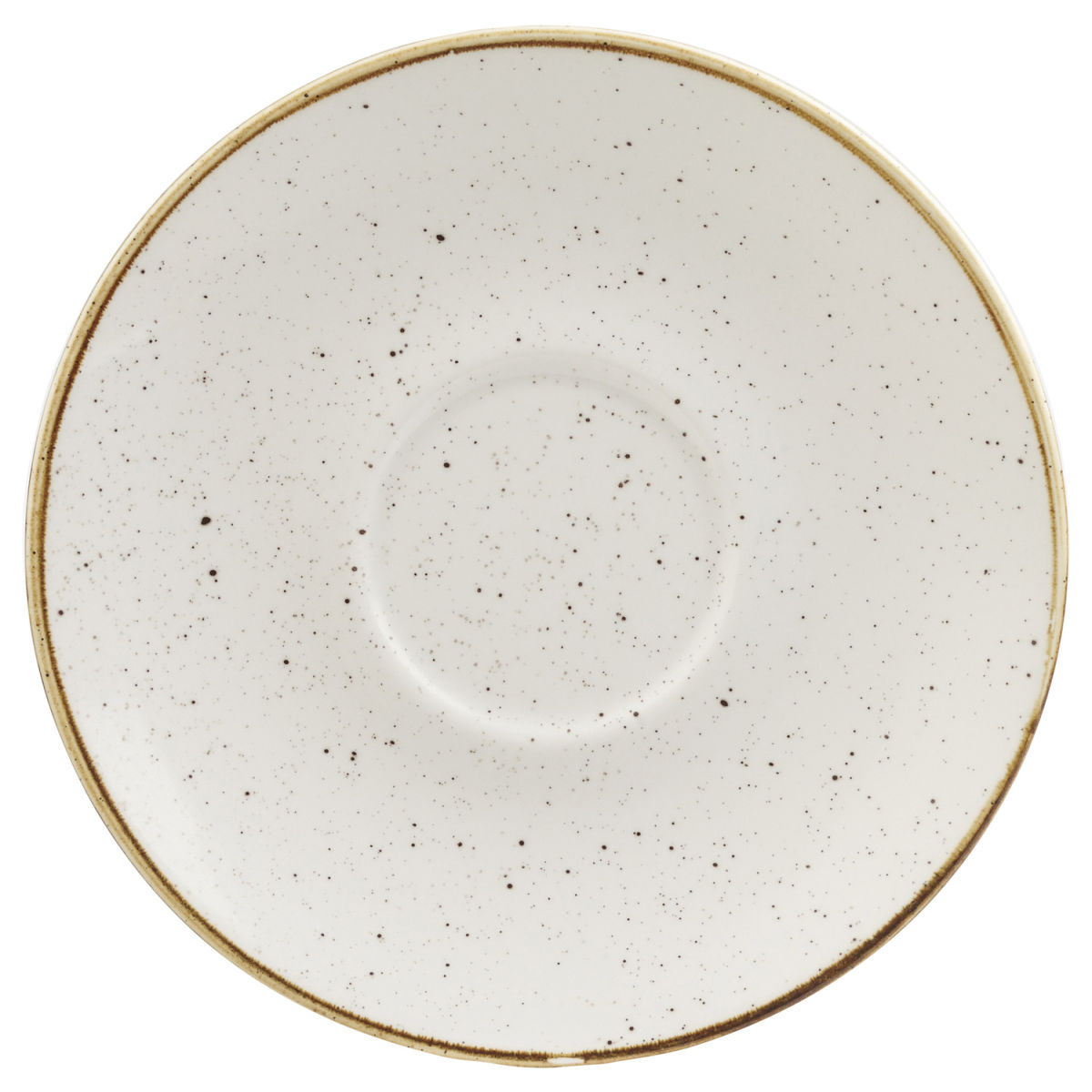 Cappuccino basso Stonecast Barley White Churchill; 15.6 cm (Ø); bianco/marrone; rotonda; 12 pz. / Pacco