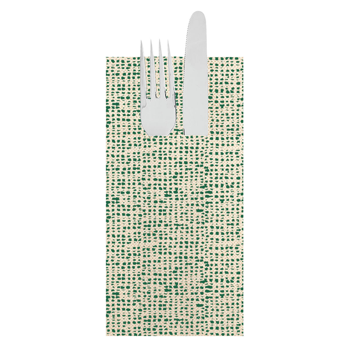 Funda para cubiertos Dakar GARCIA DE POU; 9.5x20 cm (AnxLg); crudo/verde; 50 pz. / Paquete