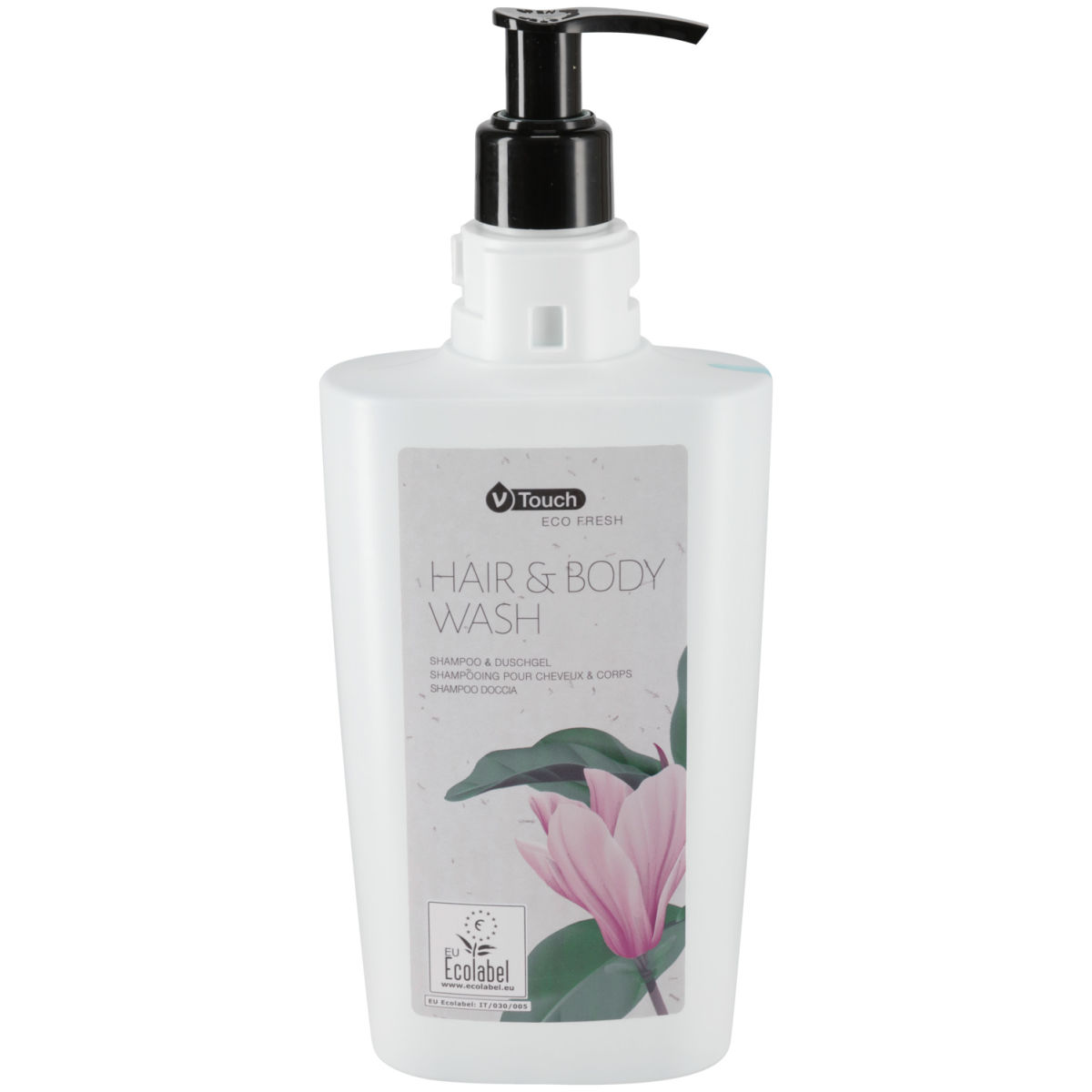 V-Touch Hotel shampoo en douchegel Eco Fresh 2-in-1; 400 ml; lichtblauw; 24 stuk / verpakking