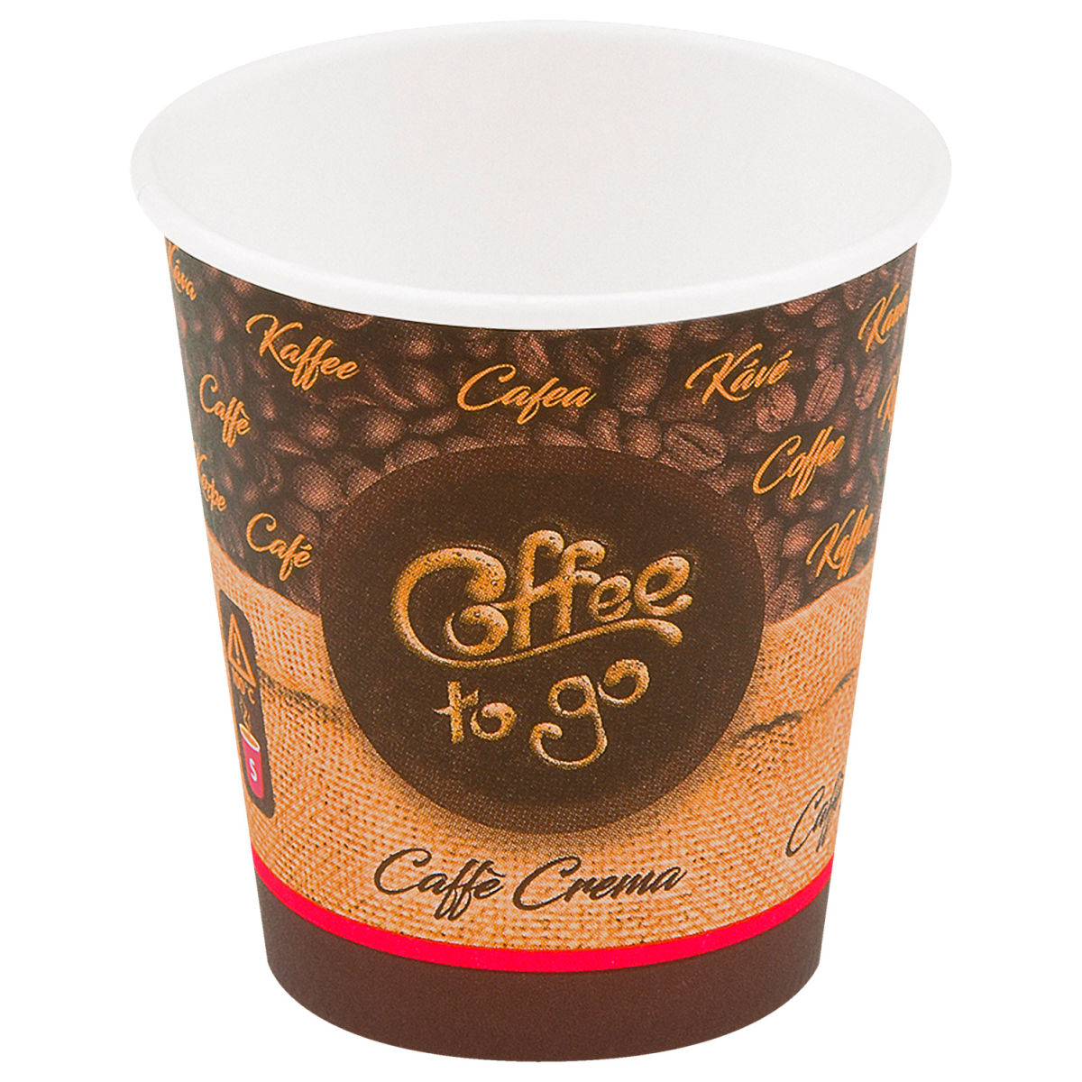WIMEX Trinkbecher To Go Cafe Crema 200 ml, 7.3x7.5 cm (ØxH); braun; 50 Stück / Pack