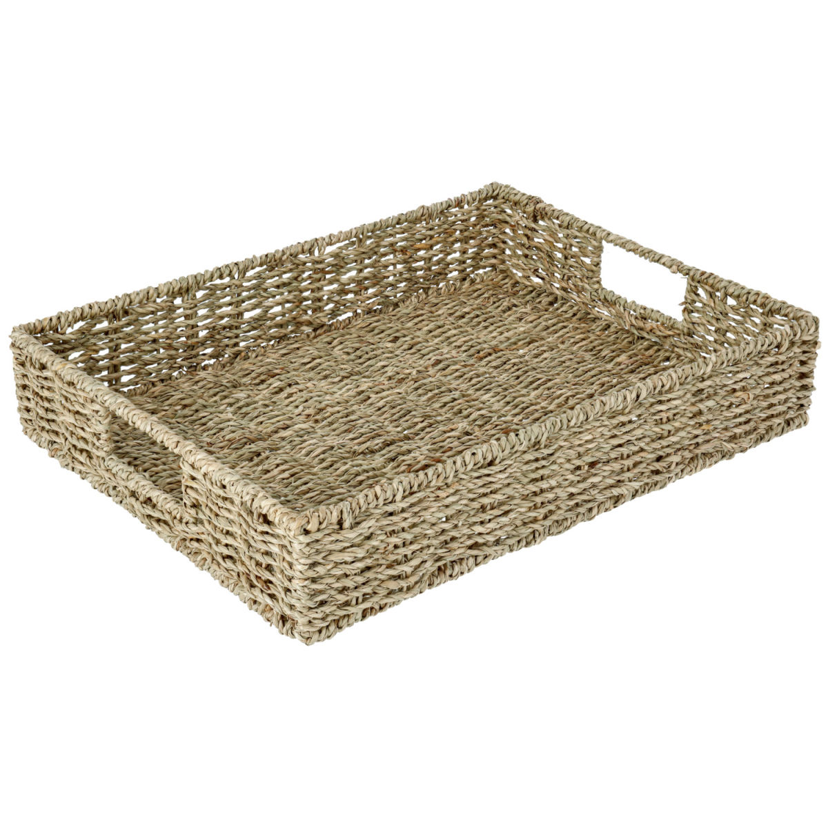 PULSIVA Broodmand Händel met handvat; 41x31x8 cm (LxBxH); beige gemêleerd/groen gemêleerd; rechthoekig