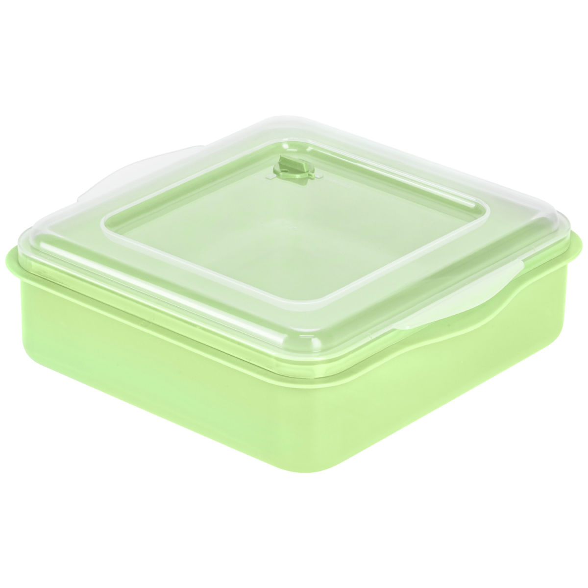 Envase comida reutilizable Takao elasto REuse; 2000ml, 22x21x7 cm (LgxAnxAt); transparente/verde; cuadrada; 25 pz. / Paquete