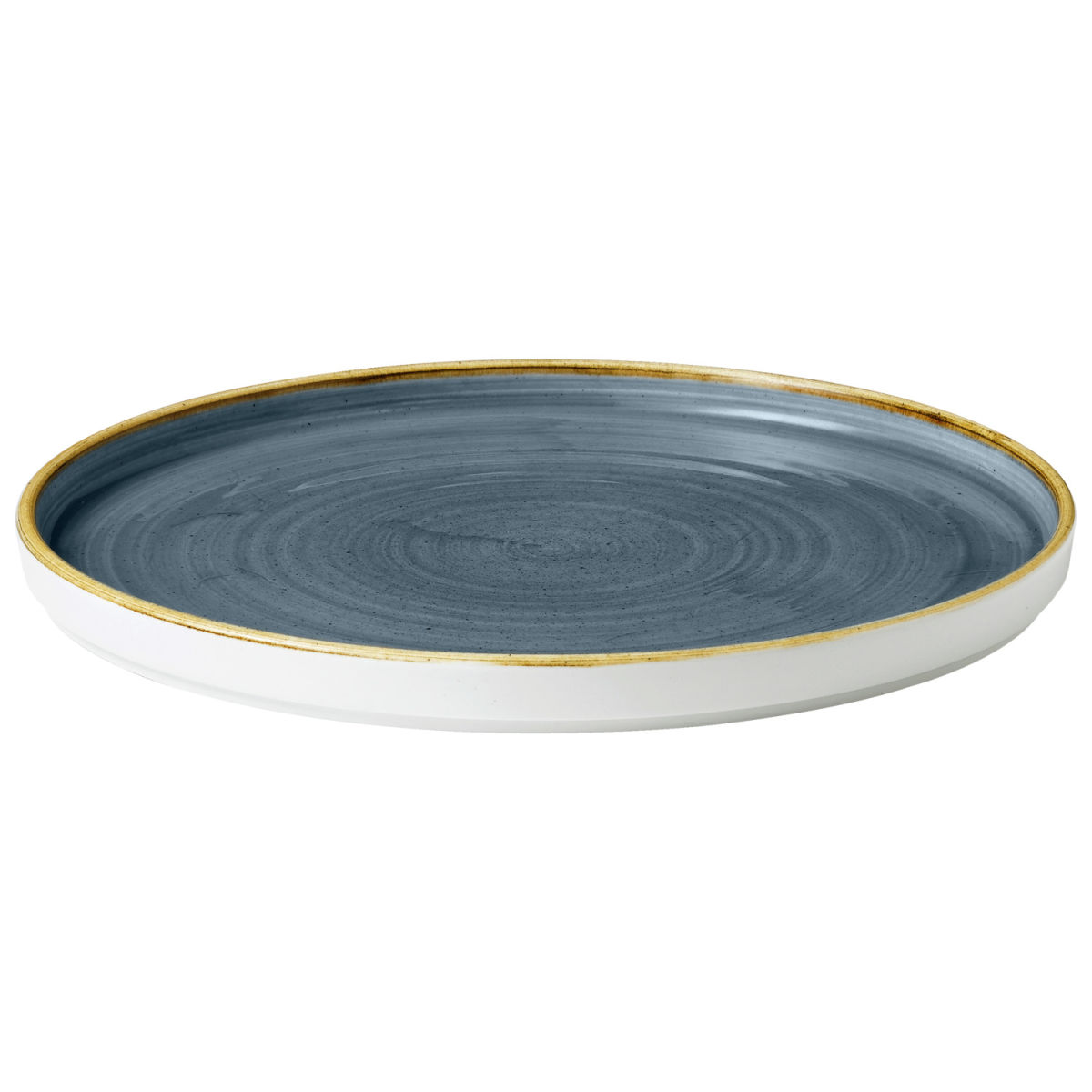 Churchill Plat bord Stonecast Blueberry met opstaande rand; 21x2 cm (&Oslash;xH); blauw/bruin; rond; 6 stuk / verpakking
