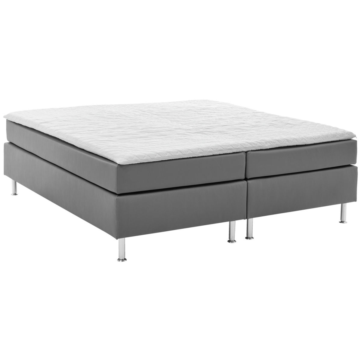 Letto completo Ambisuite in similpelle senza schienale ERWIN M.; 200x200x62 cm (LxLxH); antracite