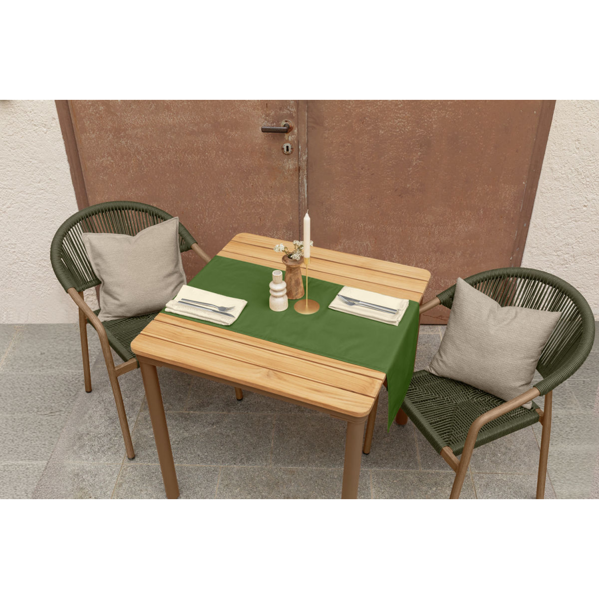 ERWIN M. Tafelloper Lasolana; 40x120 cm (BxL); groen