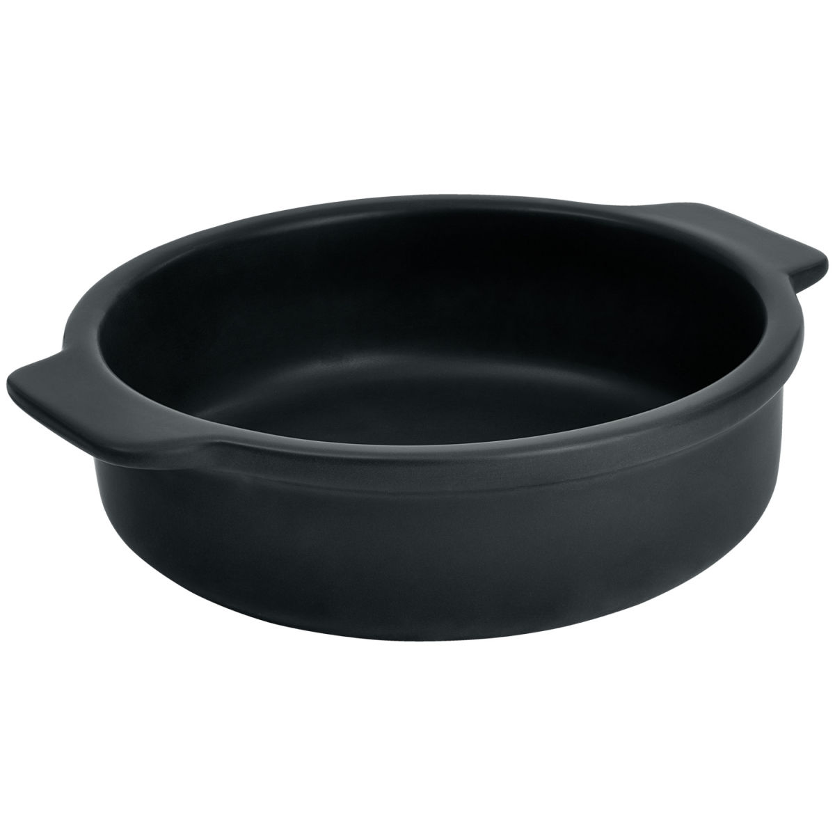 Teglia Ferry rotonda con manici VEGA; 600 ml, 19x4.5 cm (ØxH); nero; rotonda; 6 pz. / confezione