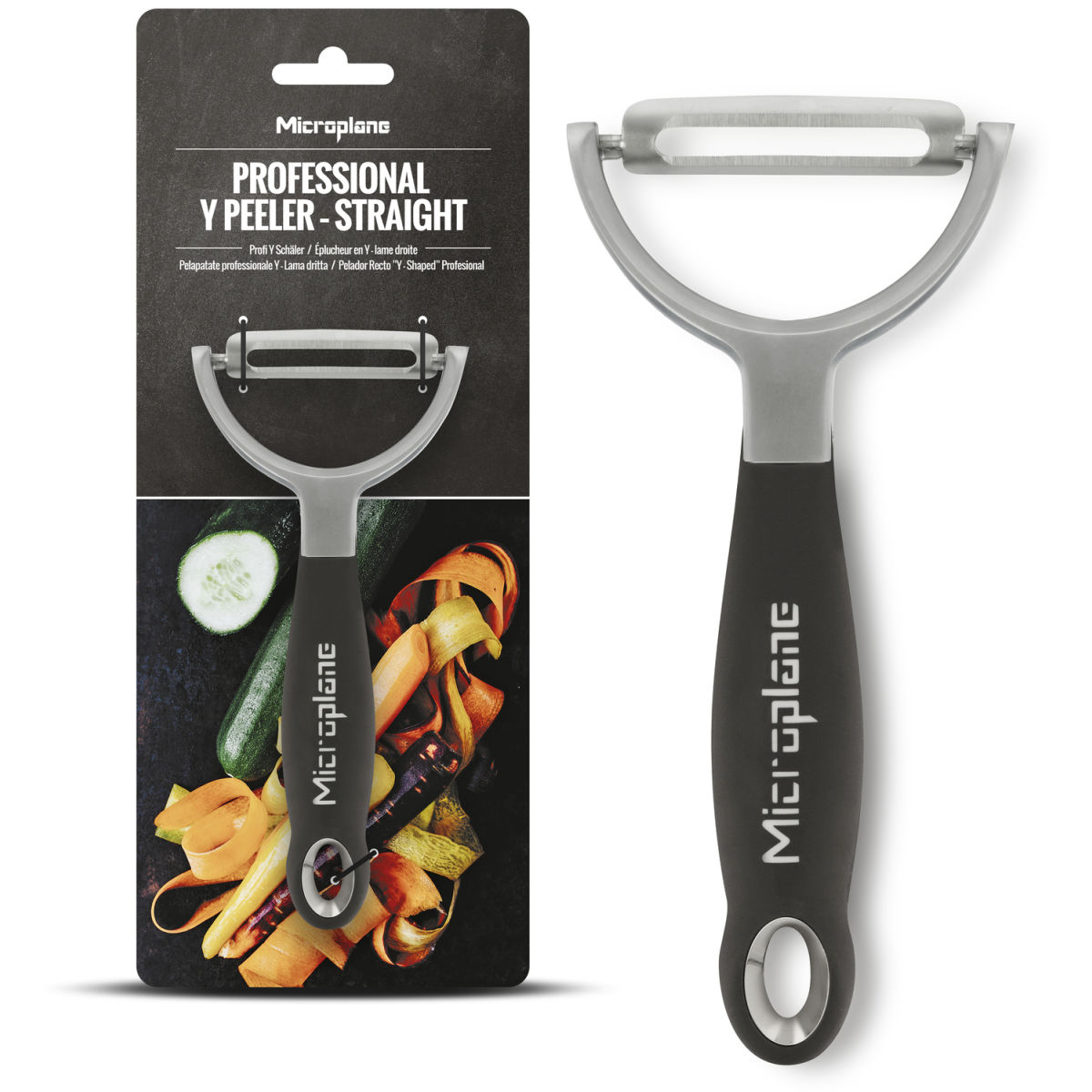 Pelapatate manuale Straight Microplane; 16.4x7.5x2.5 cm (LxLxH); nero