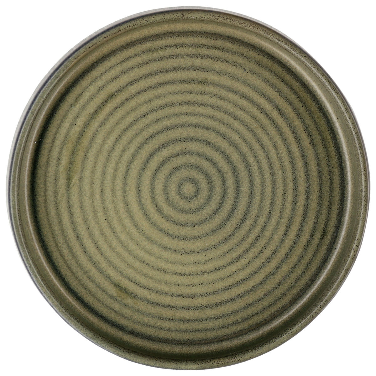 Piatto Snug con bordo basso VEGA; 13.5x2 cm (ØxH); verde oliva; rotonda; 4 pz. / Pacco