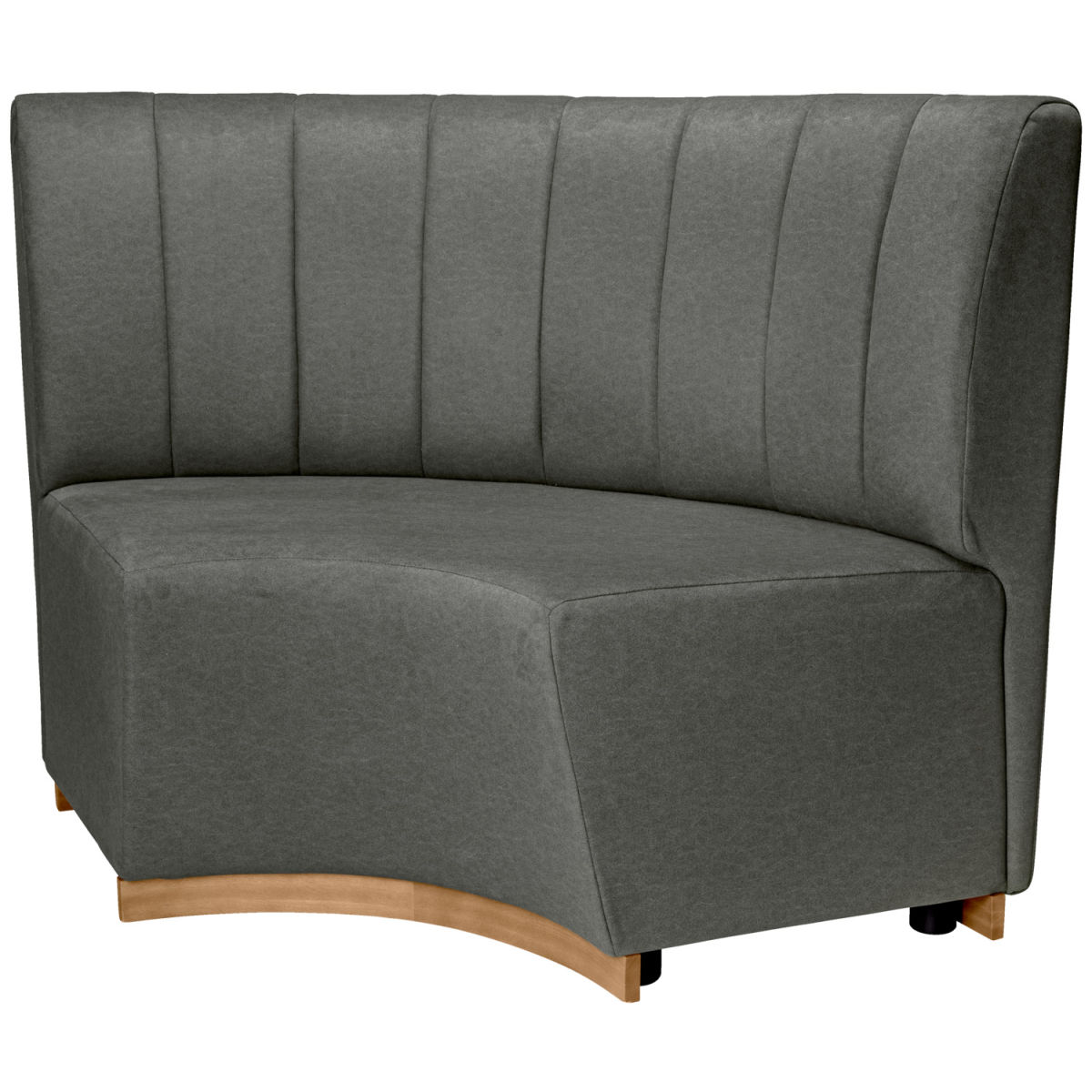 Panca ad angolo Espara arrotondata VEGA; 99x99x101 cm (LxPxH); seduta grigio, struttura naturale