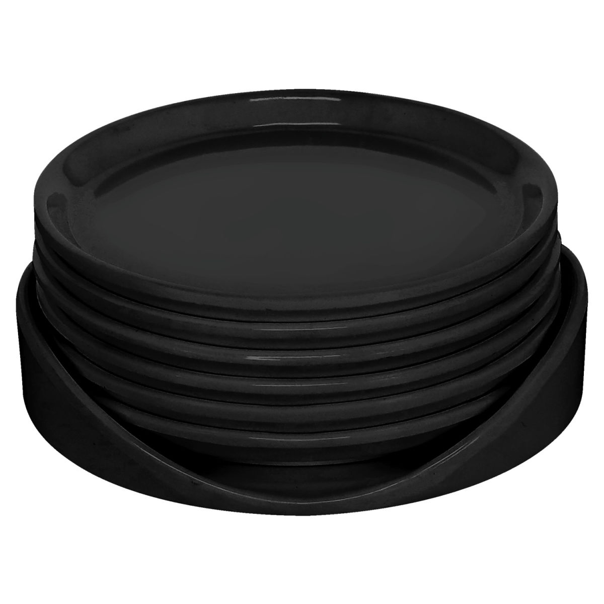 Sottobicchieri Tordino PULSIVA; 10x1 cm (ØxH); nero; rotonda