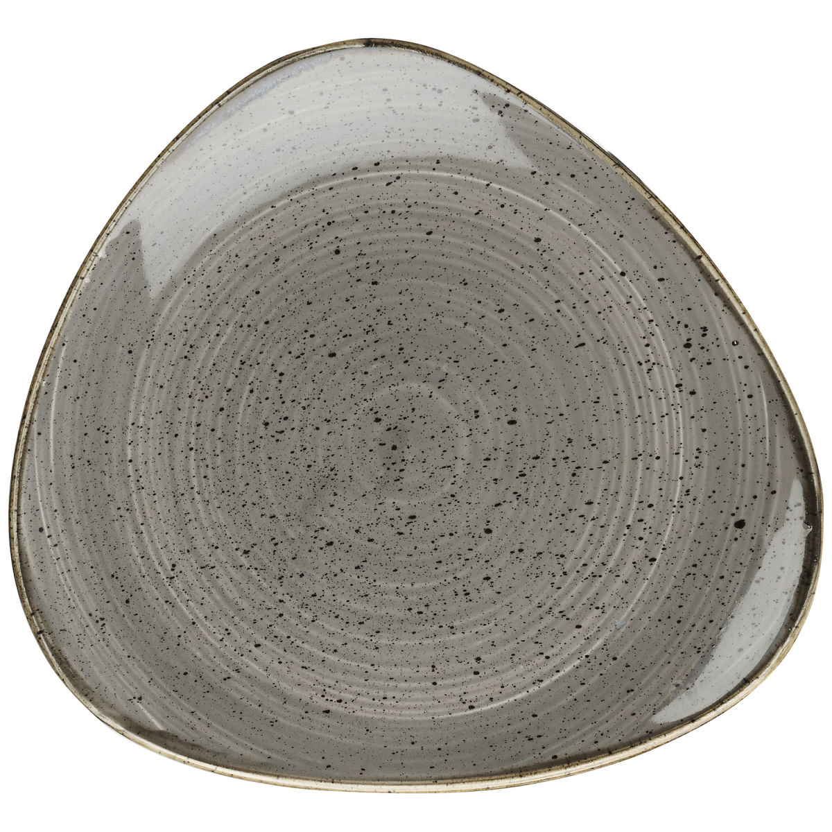 Plato Stonecast Peppercorn Triangular Churchill; 26.5 cm (An); gris/marrón; triangular; 12 pz. / Paquete