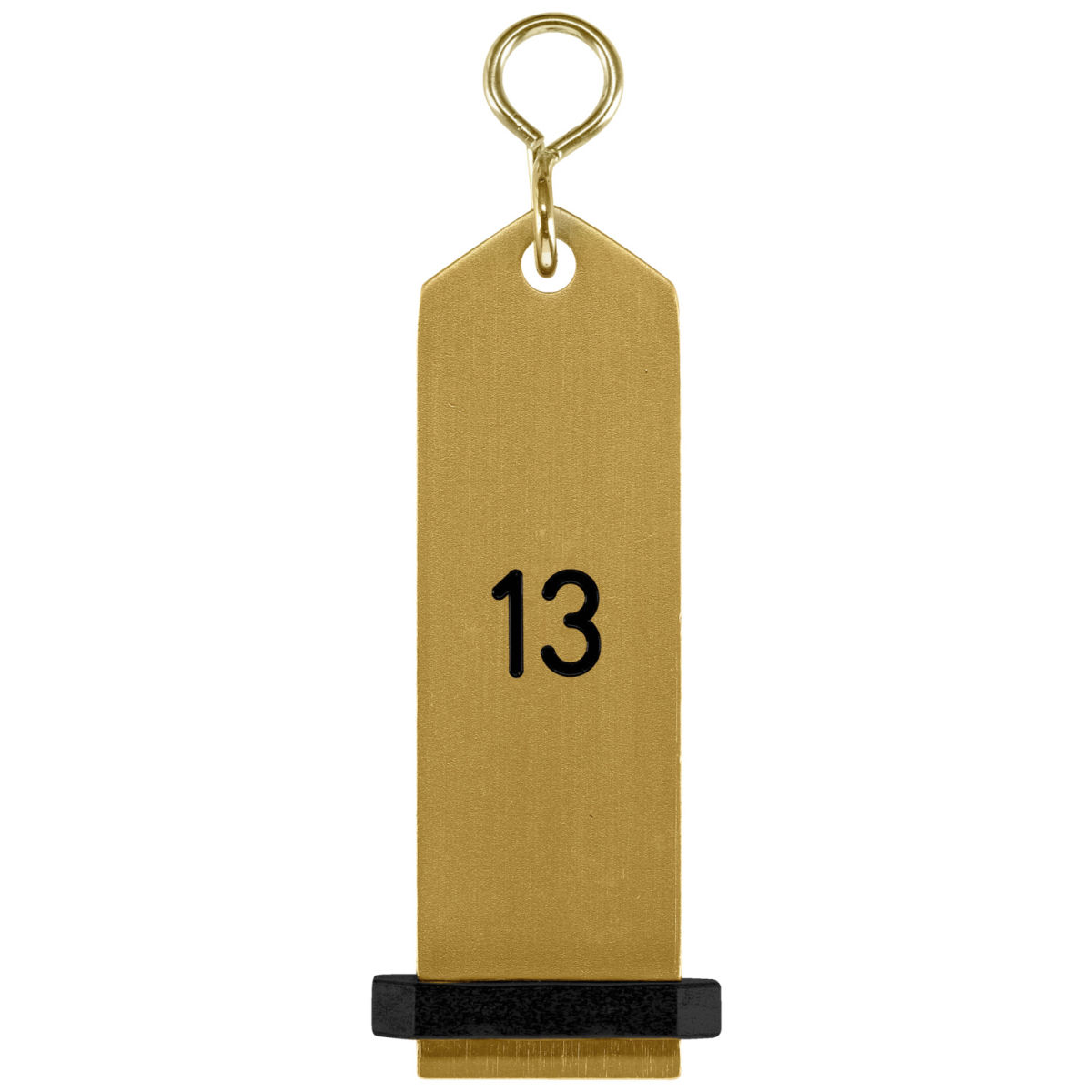 PULSIVA Schlüsselanhänger Bumerang mit Ziffernprägung 10x3 cm (LxB); gold; Prägung 13