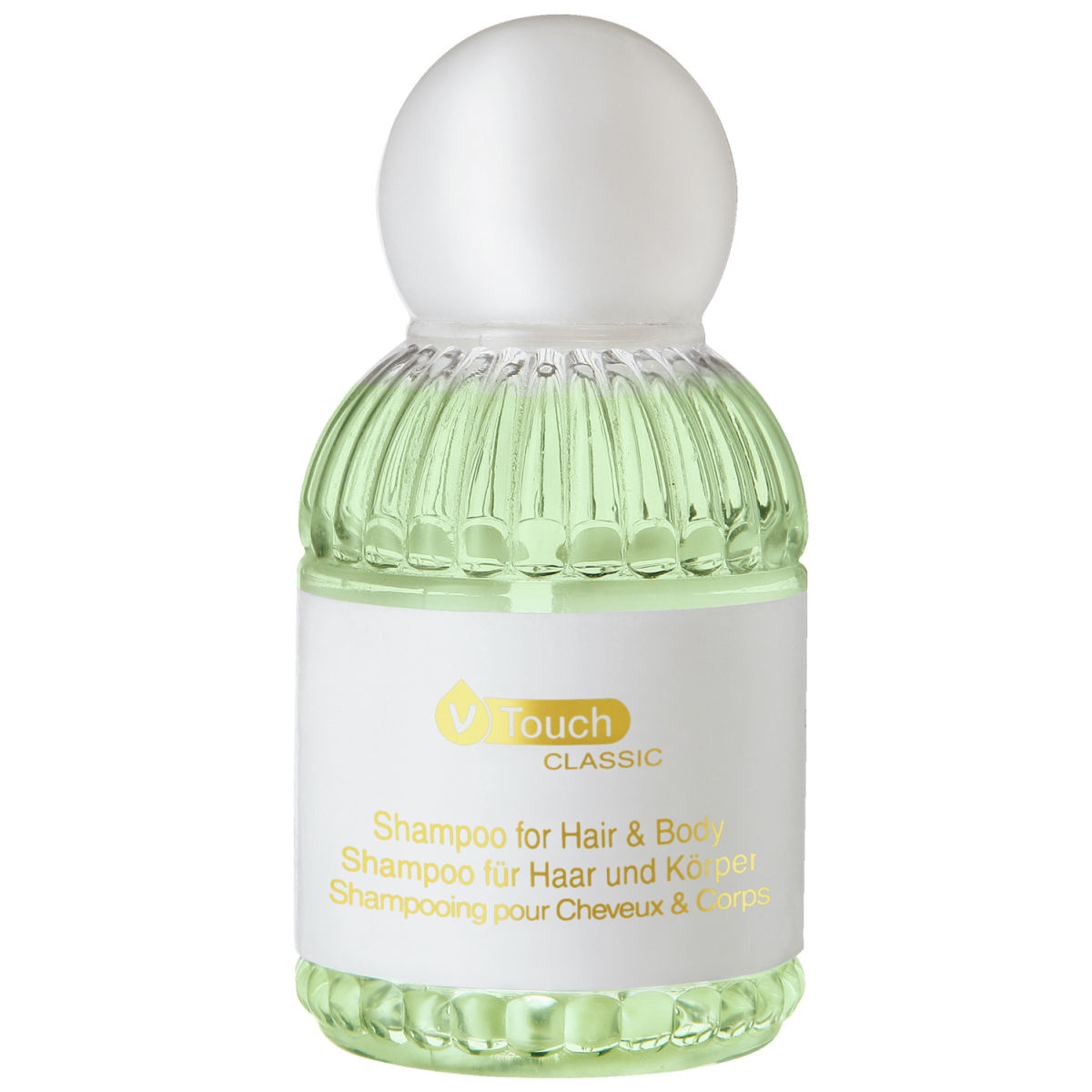 V-Touch Hotel shampoo en douchegel Classic; 45 ml; groen/wit; 240 stuk / verpakking