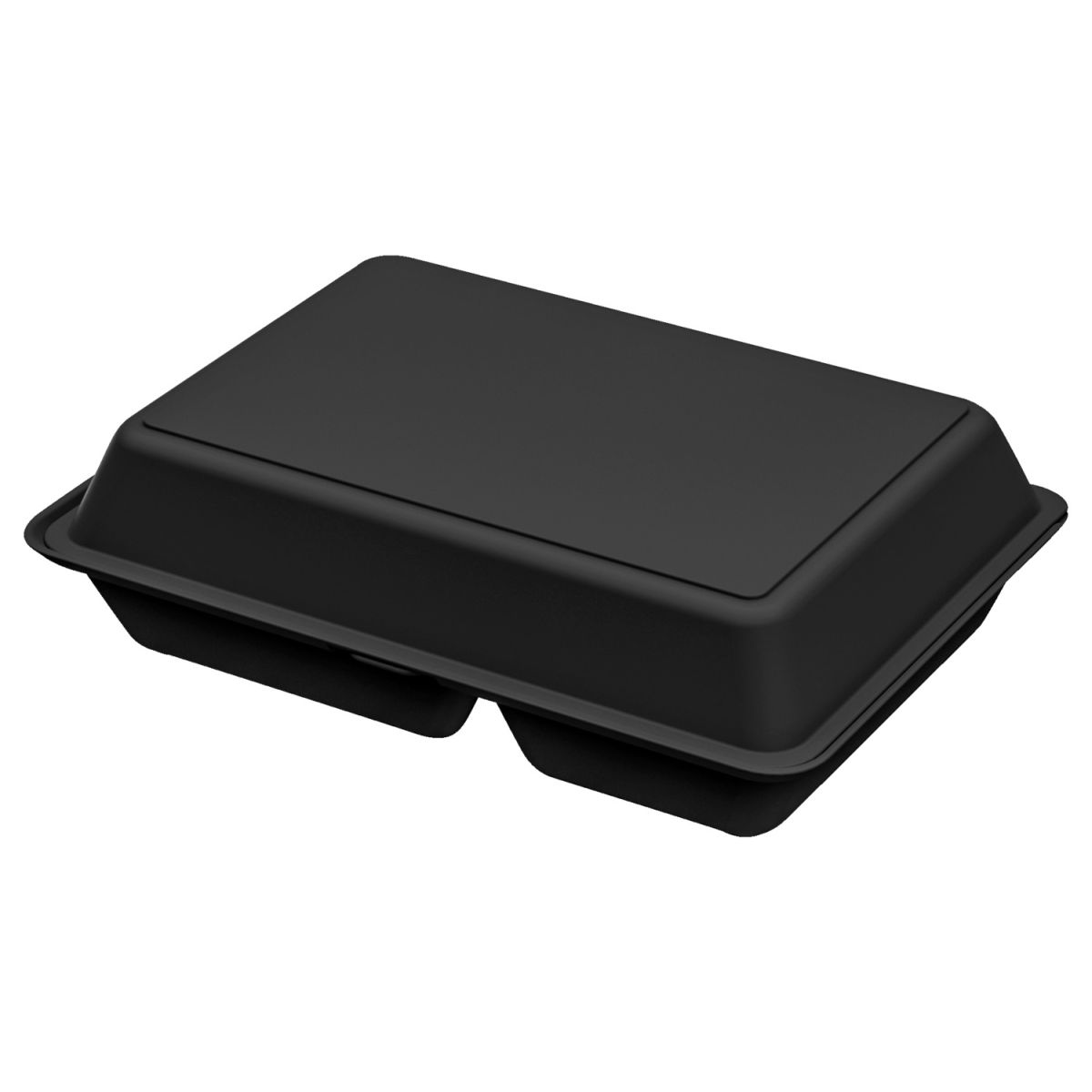 Contenitore take-away riutilizzabile Hotaka a 3 scomparti elasto REuse; 800ml, 21x29x8.4 cm (LxLxH); nero; rettangolare; 18 pz. / confezione
