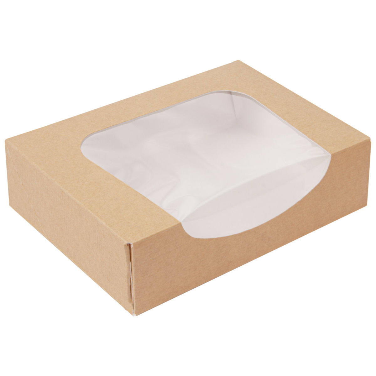 Box per sushi The Pack con finestra The Pack; 17.5x12x4.5 cm (LxLxH); marrone; rettangolare; 50 pz. / confezione
