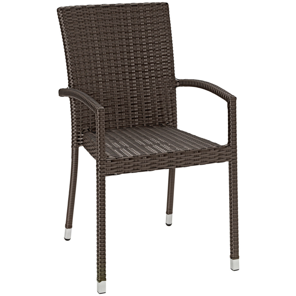 Silla Metropolitan con apoyabrazos VEGA; 55x63x93.5 cm (AnxProfxAt); Asiento marrón pardo oscuro, Estructura marrón pardo oscuro; 2 pz. / Paquete