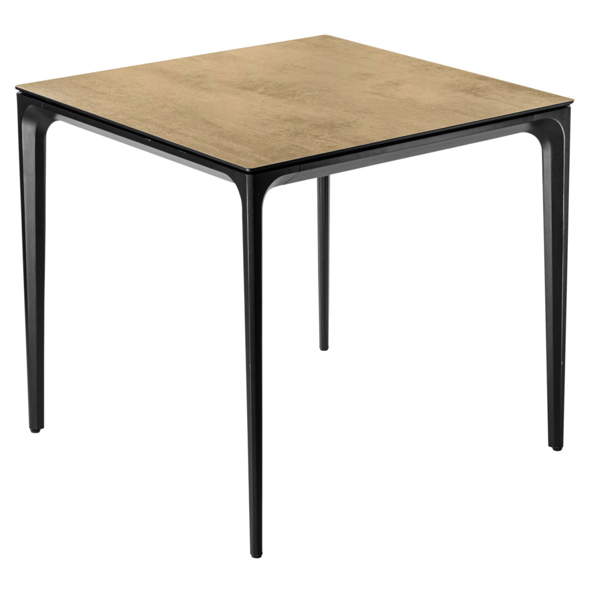 VEGA Utebord Linero kvadratiskt; 80x80x72 cm (LxBxH); Bordsskiva Ek/Natur, Ram Svart; Kvadratisk