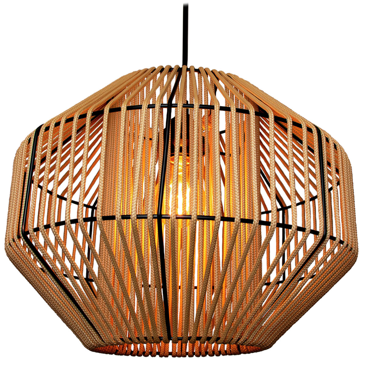 Lámpara suspendida Finn Nemec; 35x18x28 cm (LgxAnxAt); beige/negro