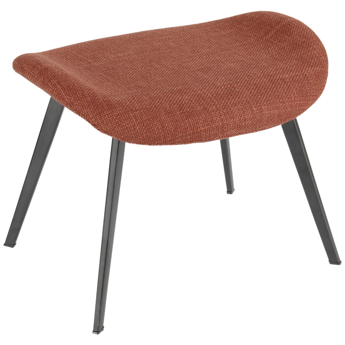 Vega Hocker Limea; 56x47x43 cm (BxDxH); zitting roestbruin, frame zwart; rechthoekig