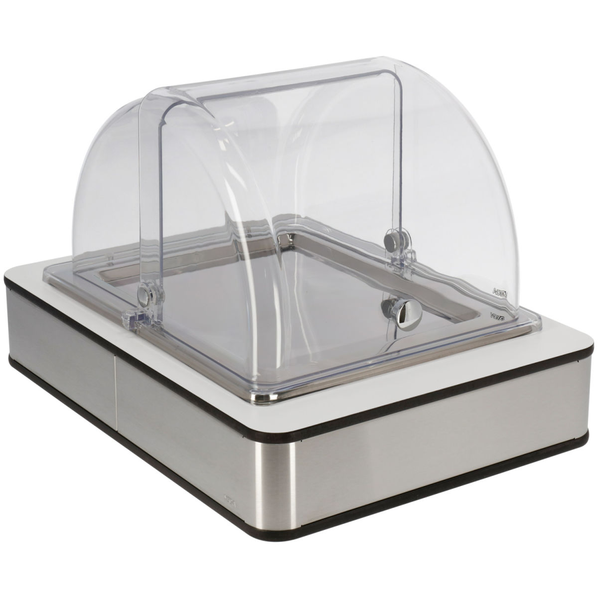 Vitrina refrigerada Fundale blanco acero inoxidable 1/2 VEGA; Medida GN 1/2, 42.5x31.5x27.4 cm (LgxAnxAt); blanco/transparente/acero inoxidable; rectangular