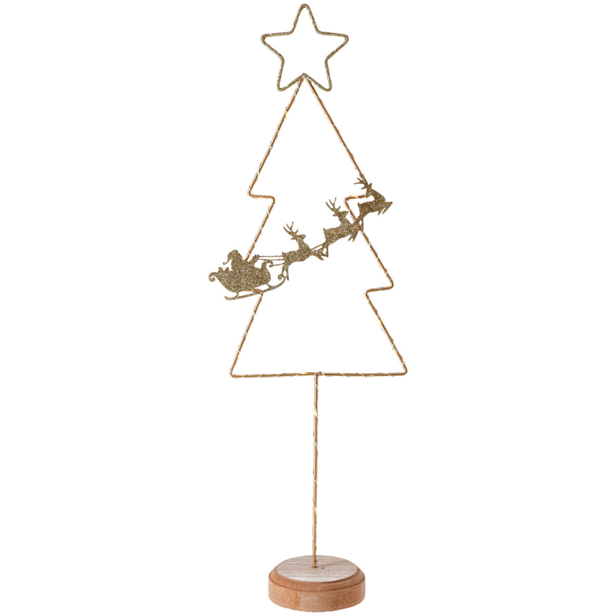 Albero LED Zeenat VEGA; 18x9x54 cm (LxPxH); oro/marrone