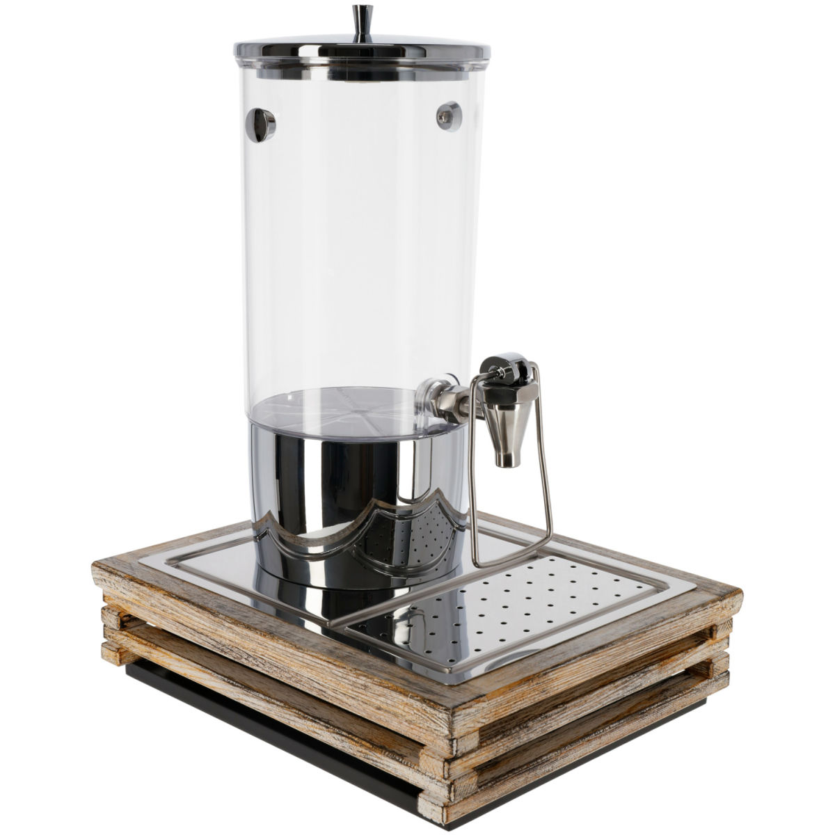 Distributore succhi Natchez singolo 1/2 VEGA; 37x31x50.8 cm (LxLxH); bianco vintage/trasparente/acciaio inox