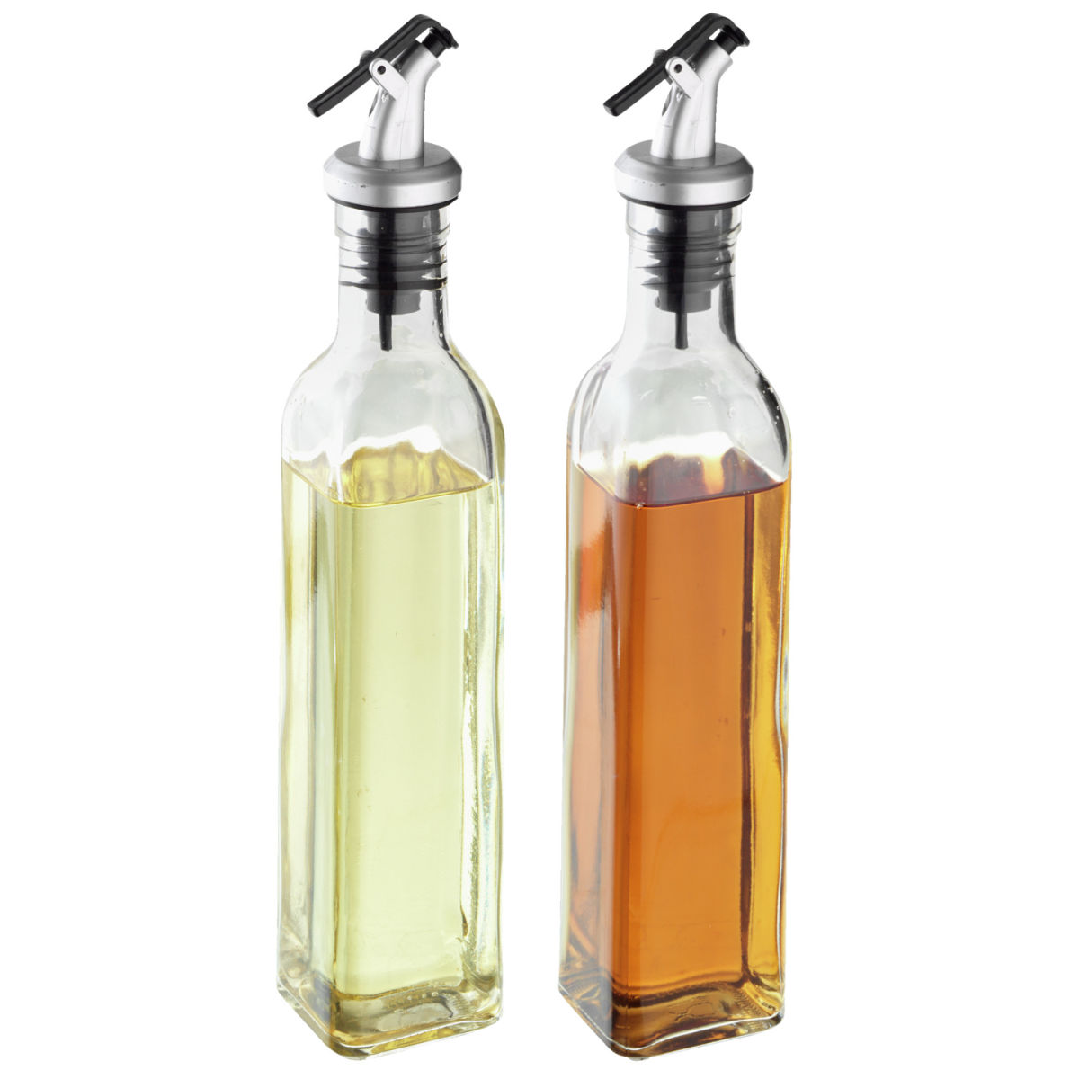 PULSIVA Essig- & Öl-Spender Revue 250 ml, 4.5x26x4.5 cm (BxHxT); transparent; 2 Stück / Pack
