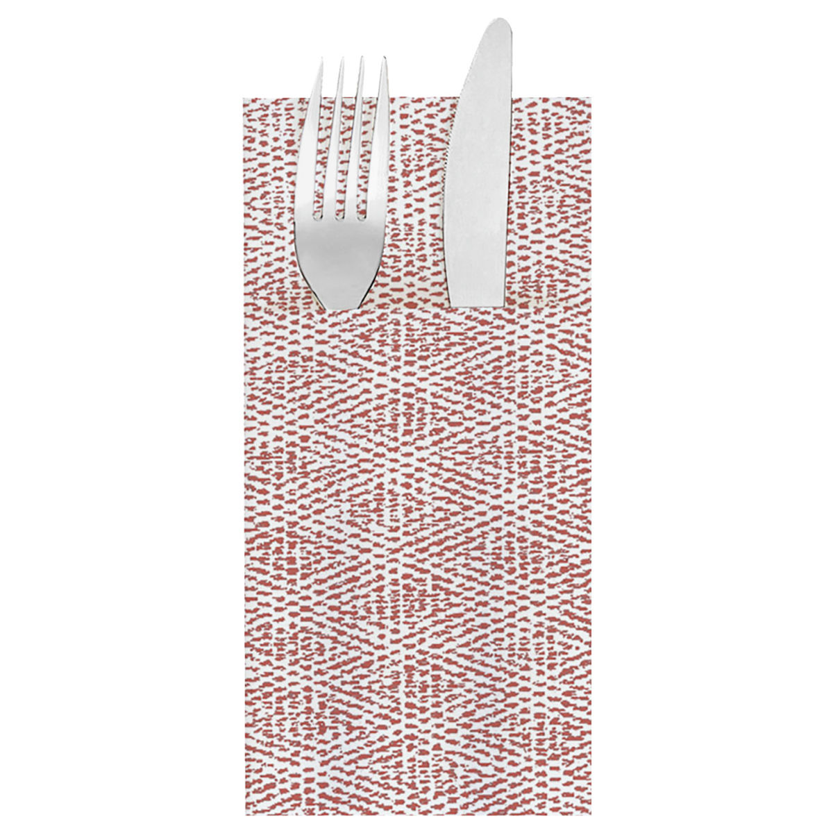 Funda para cubiertos Keiko GARCIA DE POU; 10x20 cm (AnxLg); blanco/marrón; 50 pz. / Paquete