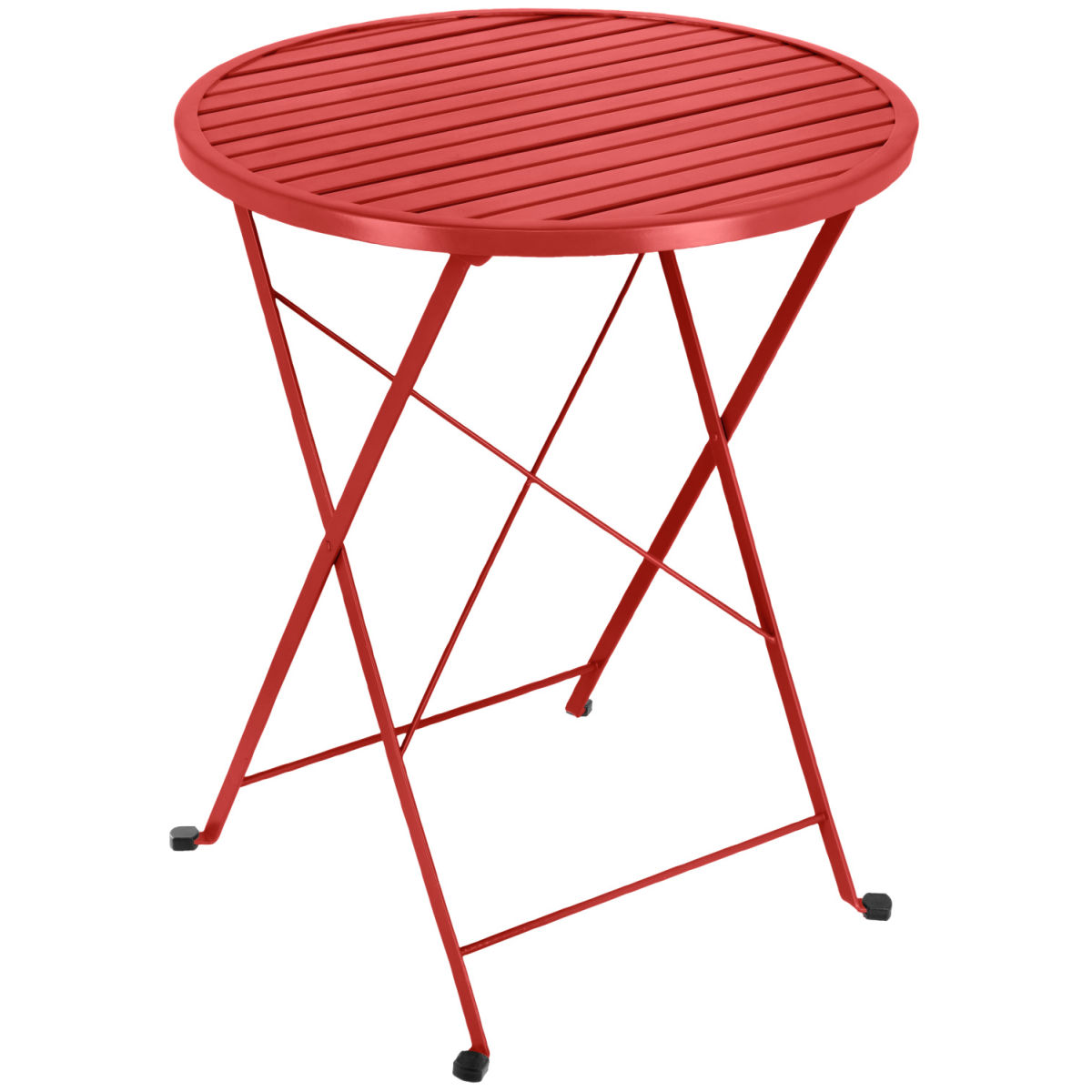 Mesa plegable calidad B Fold redonda PULSIVA; 61x71 cm (ØxAt); rojo; redonda