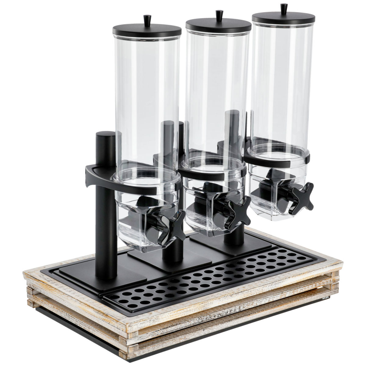 Distributore cereali Natchez doppio 1/1 VEGA; Misura GN 1/1, 57.5x37x65 cm (LxLxH); bianco vintage/trasparente/nero; rettangolare