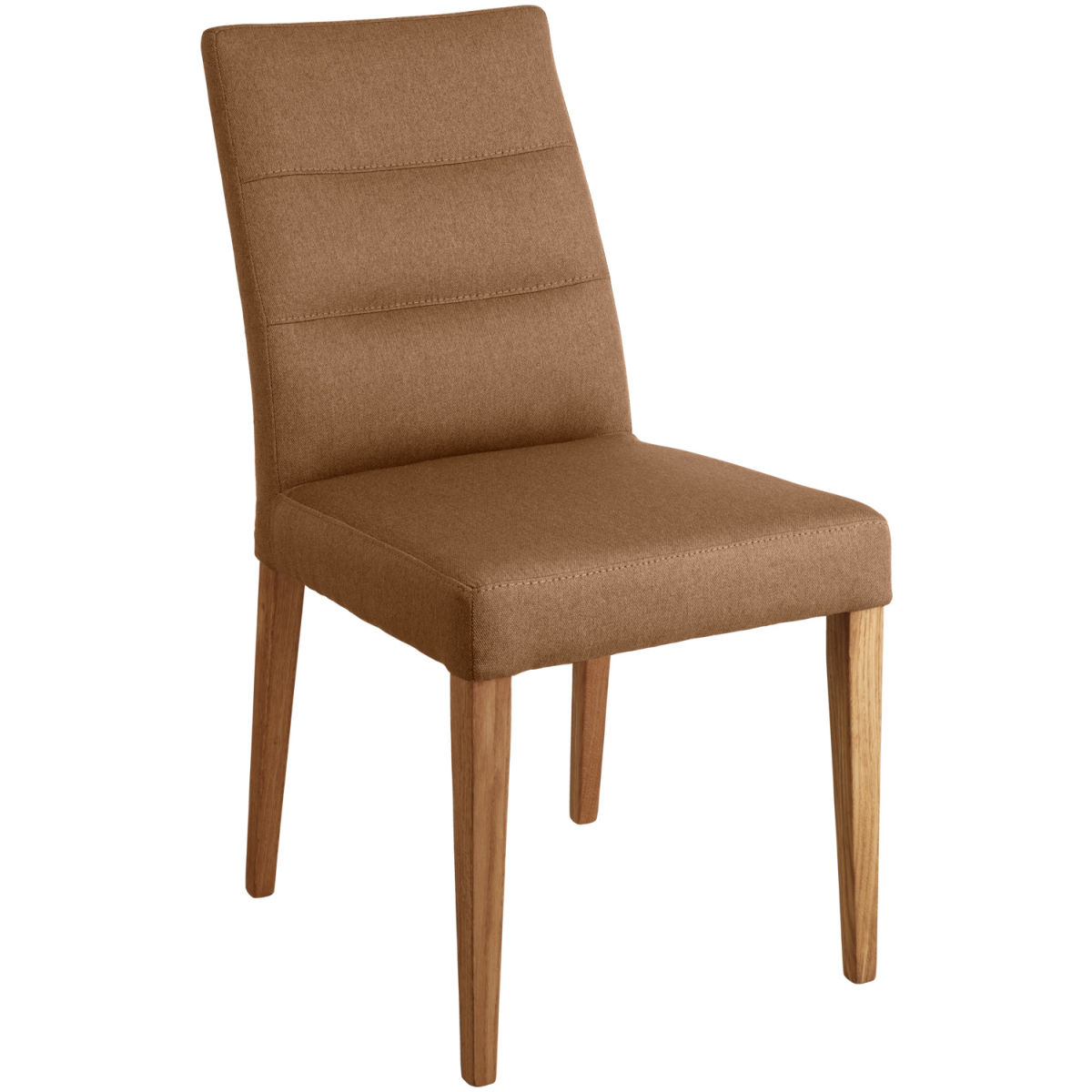 Sedia  Nelson poliestere senza braccioli VEGA; 44x53x90 cm (LxPxH); seduta marrone, struttura quercia/naturale; 2 pz. / confezione