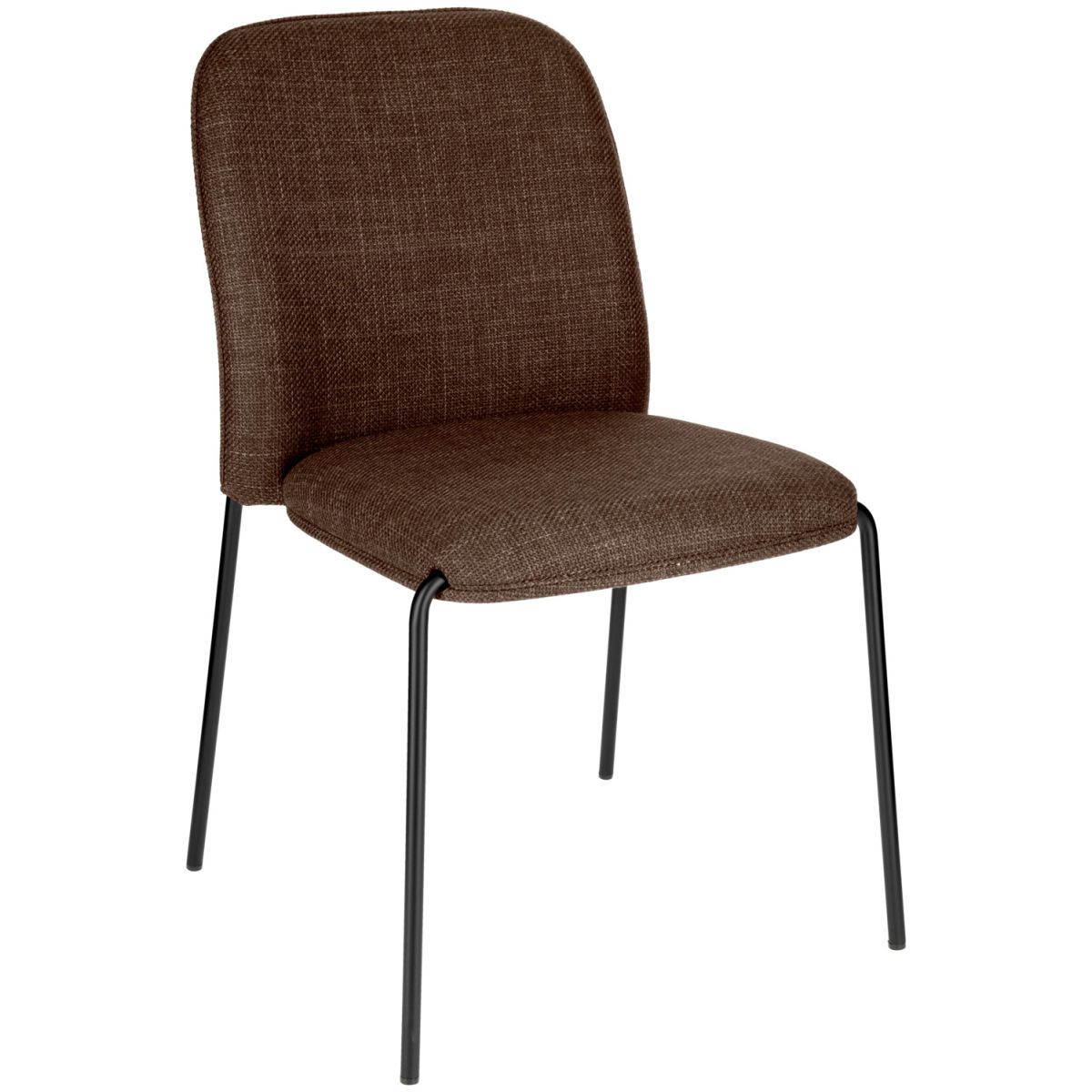 2x VEGA Chaise empilable Limano tissu; 52x43x82 cm (lxPxH); Assise brun, Structure noir; 2 pièce(s) / Lot