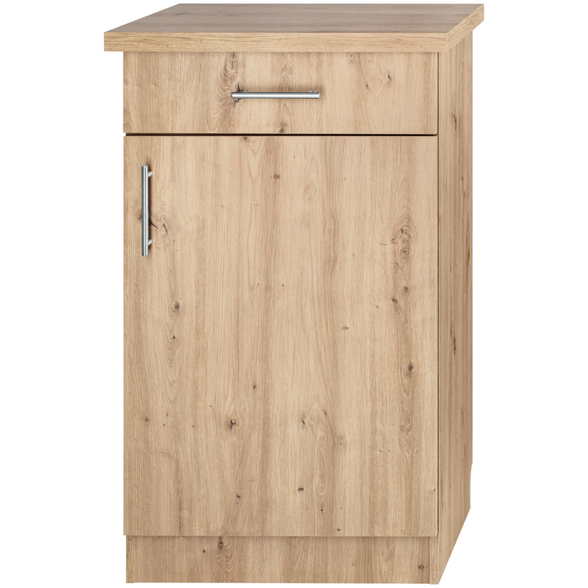 Credenza portaposate Prado II 1 anta VEGA; 66x47x105 cm (LxPxH); quercia/naturale, manico argento