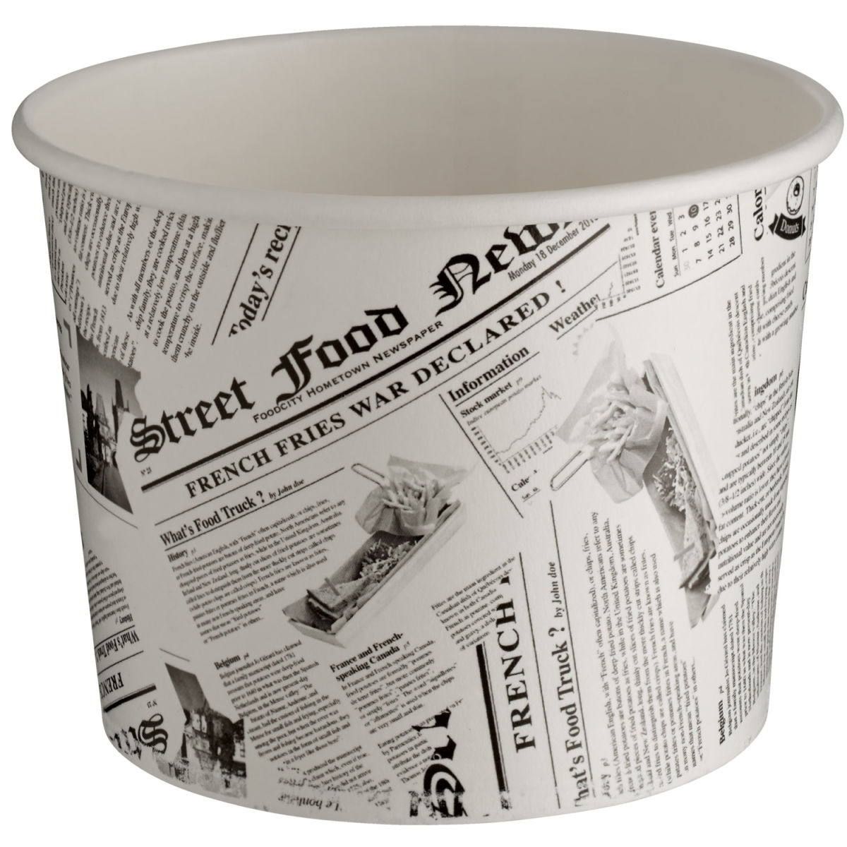 Tazza con stampa giornale First FFC; 600ml, 11.3x8.6 cm (ØxH); nero/bianco; 50 pz. / confezione