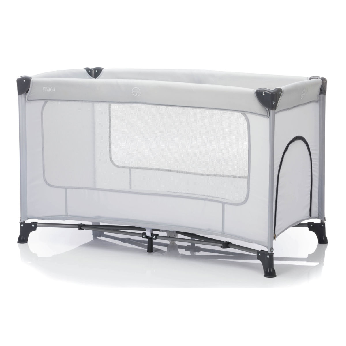Lettino da viaggio per bambini Bambina senza ruote fillikid; 124x64.5x77 cm (LxLxH); grigio chiaro