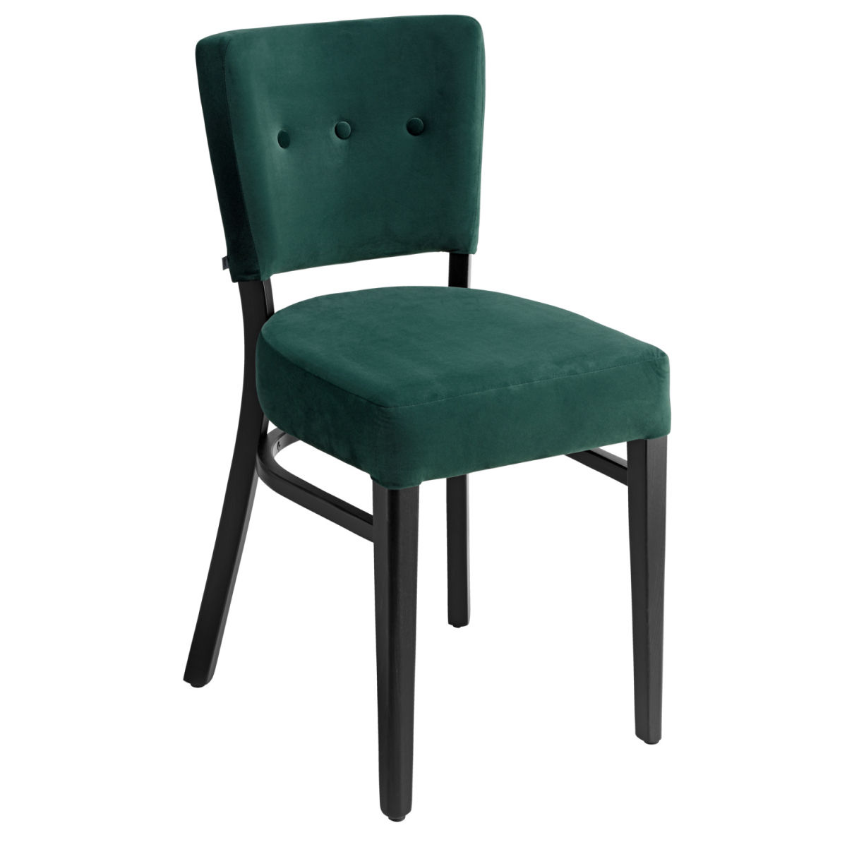 Sedia Winchester in velluto VEGA; 45x56x82 cm (LxPxH); seduta abete, struttura nero; 2 pz. / Pacco