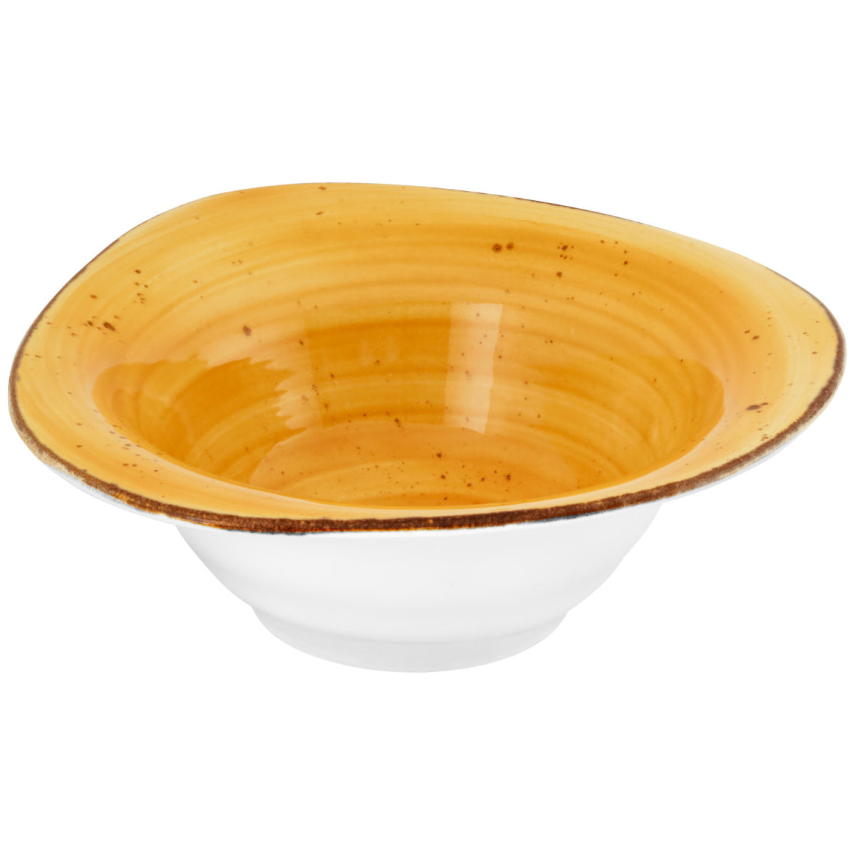 Ciotola Nebro forma organica VEGA; 750ml, 22x7 cm (ØxH); giallo; 3 pz. / confezione