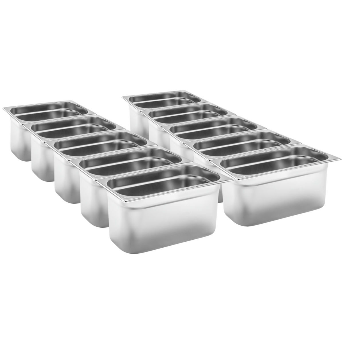 Contenitore gastronorm 1/3 Basic PULSIVA; GN 1/3, 5.7 l, 32.5x17.6x15 cm (LxLxP); argento; 10 pz. / Pacco